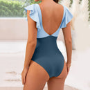 V-neck swimsuit with tummy control