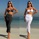 Elegant Mesh Strapless Three-Piece Swimsuit Set