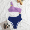 One-shoulder swimsuit with hoop detail