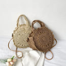 Bohemian Round Straw Beach Bag