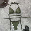 Triangle bikini set with wrap front