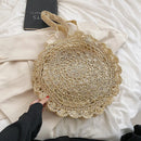 Bohemian Round Straw Beach Bag