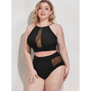 Mesh Detail High Waist Bikini