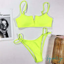 Neon V-Cut Bikini Set